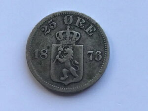 1876�N �X�E�F�[�f�� 25 �z�� - �I�X�J�[ II �� 600) 2.42 g ? 17 mm KM# 738