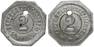 �h�C�c - S?mmerda Dreyse & Collenbusch 2 Pfennig O.J.�ً}����