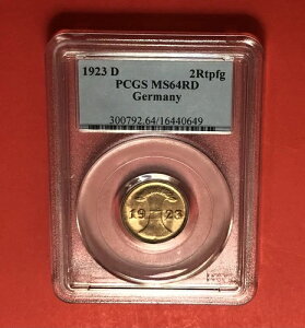 �h�C�c -1923-D-2 �y�j�b�q �R�C���APCGS �ɂ��O���[�h MS64 RD�c�c�f���炵���R�C���B