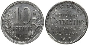 �h�C�c - ������ Letmathe 10 Pfennig 1917 - Kleingeldersatz Emergency