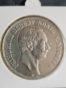 1908 E �h�C�c��� 5 MARK FUNF MARK FRIEDRICH AUGUST KONIG V. SACHSEN XF