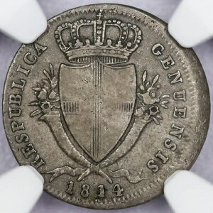 1814�N �C�^���A 2�\�� �W�F�m�o�u�v���V�f�B�E���v�����ǃG���[ - NGC VF 35 �u���[�h�X�g���b�N
