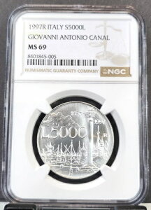 1997�N �C�^���A �V���o�[ 5000 ���� �W�����@���j�E�A���g�j�I�E�J�i�� NGC MS 69 �󏭕�� �g�b�v�|�b�v