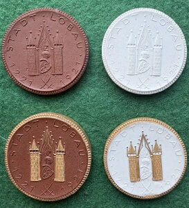 �Z�b�g 1921 �h�C�c LOBAU - 4 �R�C�� - 700 Jahre Notgeld