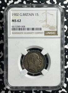 1902�N �C�M���X 1�V�����O NGC MS62 ���b�g�ԍ� G640 �V���o�[�I�f���炵��UNC�I