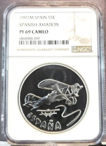 1997�N �X�y�C�� �V���o�[ 5���[�� �X�y�C���q�� NGC PF 69 �J���I �� �g�b�v�|�b�v