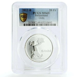 �X�C�X 20�t���� ���� Globi �I�E�� �� MS69 PCGS ��� 2012�N