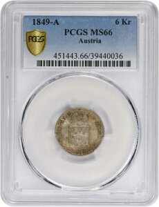 1849-A �I�[�X�g���A 6�N���C�c�@�[ KM2200 MS66 PCGS