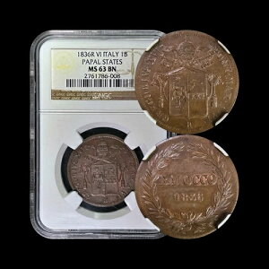 �C�^���A�B1836�N�A�o�C�I�b�R1�� - NGC MS63 - ���c�́A�O���S���E�X16���A���[�}