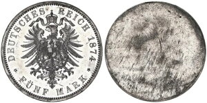 �v���C�Z�� 5 �}�[�N 1874 �Ж� Zinnprobe Der Adlerseite Almost St By Pf 118343