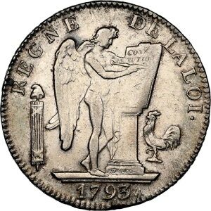 1793-A �t�����X 6 Livres L�fAn II AU55 NGC - ����������Ɣ������O��