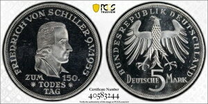 �h�C�c 1955 F 5�}���N �V���[ PCGS PF 65 DCAM S-389 ��