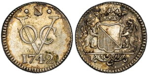 NEI���g���q�g�B 1742 AR �f���C�b�g�B PCGS SP58�B���g���q�g�B Scho.-321;�p�b�\��14.5�B