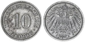 Empire Probe 10 Pfennig 1915 A IN �A�C�A���X�g�����O�}�O�l�b�g XF-