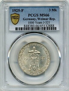 1925-F 3 ���C�q�X�}���N �h�C�c - ���C�}�[�����a�� ���C�������g 1000 ���N�L�O - PCGS MS66