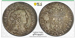 �t�����X�A�h���x�A�A���k�E�}���[�E���C�[�Y (1650-1693)�B AR Douzi?me d'?cu 1665�APCGS XF45-