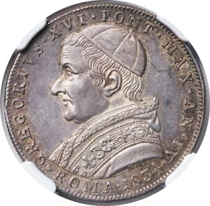 1834�N�A�o�`�J���A���c�O���S���E�X16���B�V���o�[ 30 �o�C�I�b�L (1/3 �X�N�[�h) �R�C���B NGC MS-63�I