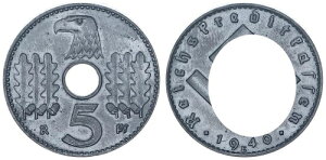 Reichskreditkassen 5 Pfennig 1940 E ���ӗ̈� J.618 Vf-St 118762