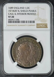 1689�N �C���O�����h 1/2C NGC VF20 1st �o�X�g �V�[���h �p�[�� �t���X�g �g�[�� ?COINGIANTS?