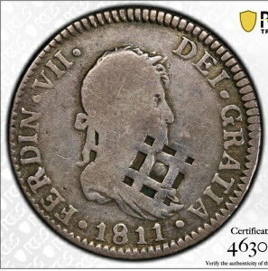 1841�N �X�y�C�� �J�f�B�X 2���A�� PCGS F12 ~ KM-4.2 �J���u���� �J�E���^�[�X�^���v CVBA