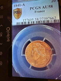 Gold___ ルイ18世 PCGS MS61 ゴールドコイン 20フラン。 レア鋳造-