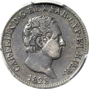 1829�N P �C�^���A�̃T���f�[�j�� 50 Centesimi�APCGS XF - �N���[�j���O�ς݁A�C�^���A�A��