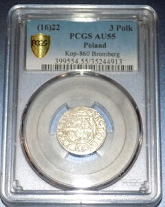 �|�[�����h 1622 3 Polker Kop-360 Bromberg PCGS AU 55 �F�� UNC �R�C���ɂ���-