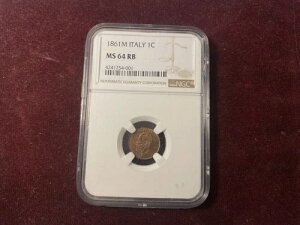 �C�^���A���� 1861-M 1 centesimo �R�C�� NGC�F�� MS64-RB -