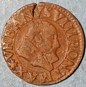 1640 �C�^���A Comtat Venaissin PAPAL AVIGNON Double Tournois Urban VIII KM# 53
