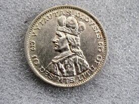 リトアニア銀貨 LITAS、コイン 10 LITU 1936、LIETUVA VYTAUTAS XF