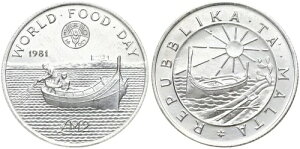 �}���^ - 2�|���h���� 1981�N - Weltern?hrungstag ��� 0.925, 11.31g ? 30mm Km#52