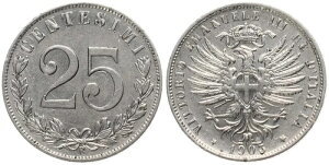 �C�^���A - �C�^���A - 25 Centesimos 1903-
