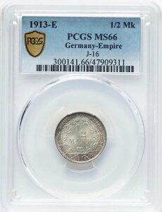 �h�C�c�鍑 1913-E 1/2�}�[�N ��� ��� ������ PCGS MS66�F��