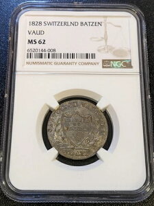 1828 MS62 �X�C�X �X�C�X �J���g�� VAUD �r���� �o�b�c�F�� NGC KM 20 �f���炵������