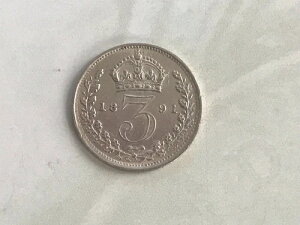 1891�N �}�E���f�B 3�y�j�[ 3D - �r�N�g���A�V���o�[ 925) 1.41g ?16 mm KM# 758�ASp#3934