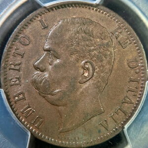 �C�^���A�B1894�N�A10 Centesimi - PCGS MS62 - BI���m�O�����A�o�[�~���K��������