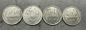 1927-1930 �N�� 20 �R�y�C�J��݃R�C���̃Z�b�g�B