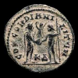 *Lucernae* Maximianus ? Radiate Follis CONCORDIA MILITVM K�� Cyzicus 286-305 AD