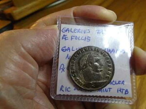�C���y���A�� ���[�} �K�����E�X 293-311 AD AE Follis RiC.20a4a (9.6 gm) �w���N���A �~���g