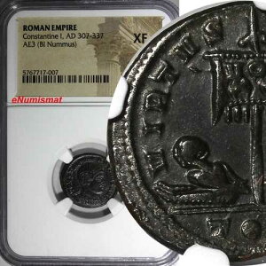 ���[�}�鍑 �R���X�^���e�B�k�X 1 �� AD 307-337 AE3 BI Nummus NGC XF (007)