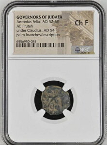 �A���g�j�E�X �t�F���b�N�X ���_�� �Ñ� NGC Ch F ? Prutah AD 52-59 ���V�̎}/�蕶