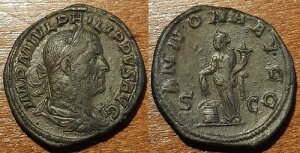 [MRMA0221] FILIPPO I-ROME [RIC.168a] �Z�X�e���e�B�E�X 245-247dC ANNONA AVG S C-