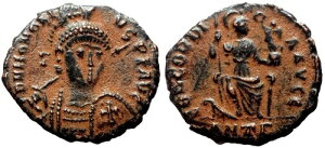 *AET* HONORIUS AE3 (Nummus)�B EF-�B�A���e�B�I�L�A�~���g�B�R���R���f�B�A�B