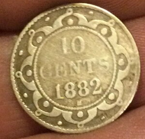 1882�N H �j���[�t�@���h�����h .925 �X�^�[�����O�V���o�[ 10�Z���g�R�C���A�r�N�g���A�����AKM #3