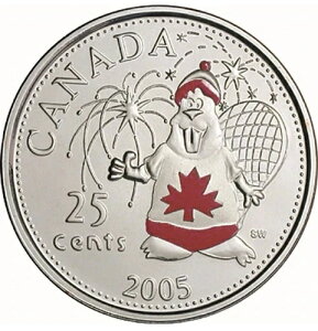 2005 - 25 �Z���g �󏭃r�[�o�[�J���[�R�C�� �J�i�_�f�[ RCM �J�[�h UNC �ɖ����B