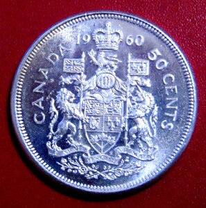 �J�i�_ 1960�N 50�Z���g 0.800�h�� ��� 50�Z���g QE II UNC BU