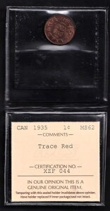 �J�i�_ 1935�N 1�Z���g 1���� �L���O�W���[�W5�� ICCS�O���[�h MS-62 �g���[�X���b�h