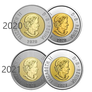 ???? Canada Toonie 2 �h���R�C���W�{ (2) + BU (2)�d�グ�A2020�A2021-