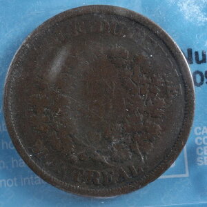 LC-5A1 CCCS VG-8 Un Sou �g�[�N�� Lower Bas Canada Quebec Banque Peuple Breton 715