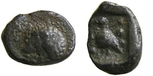 CARIA, MILASA BC 420 - 390 AR TETARTEMORION; ���C�I��/���̑O�������܂�Ă���